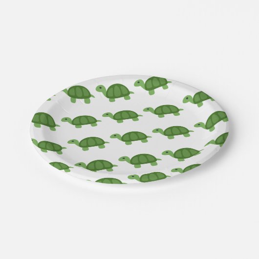 Turtle Emoji Pappteller (Schrägansicht)