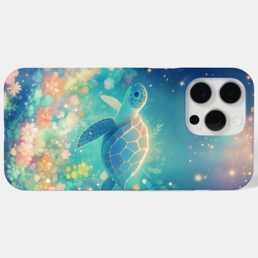 Turtle-Fahrt durch einen belebten Unterwassergarte Case-Mate iPhone Hülle (Rückseite (Horizontal))