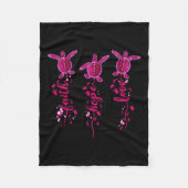 Turtle Faith Hope Liebe Rosa Ribbon Brustkrebs A Fleecedecke (Vorderseite)