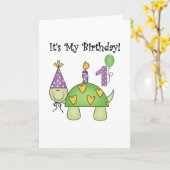 Turtle First Birthday Tshirts und Geschenke Karte (Gelbe Blume)
