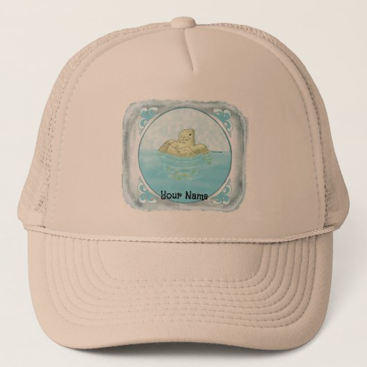 Turtle First Swim Hat Truckerkappe (Vorderseite)