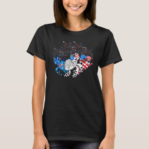 Turtle Flag Farben Schildkrötenfeuerwerk 4. Juli 1 T-Shirt