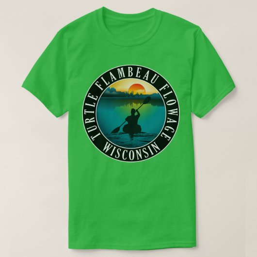 Turtle Flambeau Flowage Wisconsin Kayaking T-Shirt (Design vorne)
