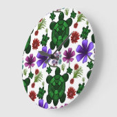 Turtle floral pattern  große wanduhr (Winkel)