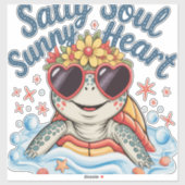 Turtle Floral Summer Beach Aufkleber (Blatt)