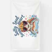 Turtle Floral Summer Beach Banner (Vertikal)