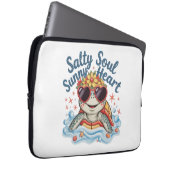 Turtle Floral Summer Beach Laptopschutzhülle (Vorne Rechts)