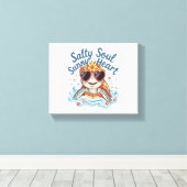 Turtle Floral Summer Beach Leinwanddruck (Insitu (Holzboden))