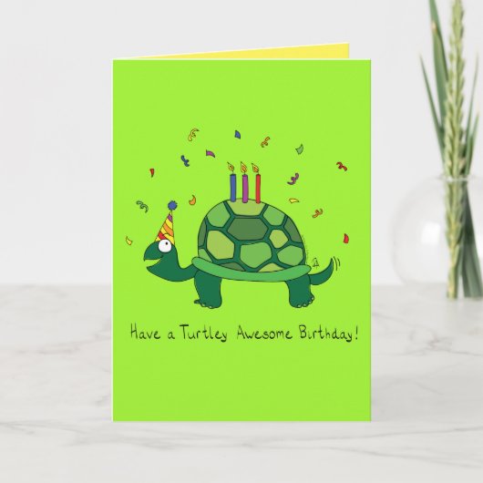 Turtle Funny Geburtstag Grußkarte Karte (Vorderseite)