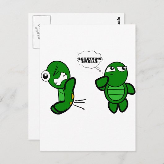 Turtle-Furz Postkarte (Vorne/Hinten)