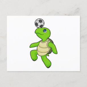 Turtle Fußballspieler Fußball Postkarte