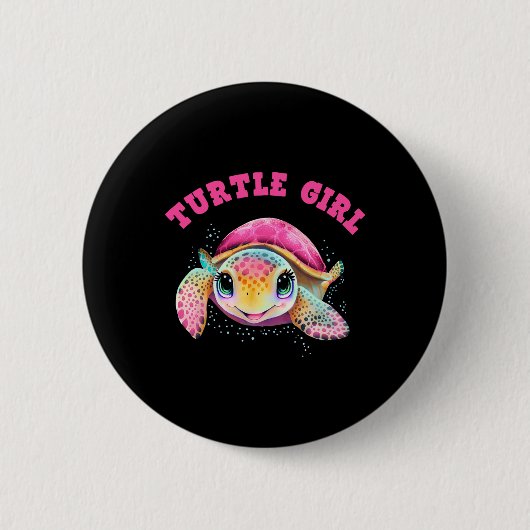 Turtle Girl Earth Day Button (Vorderseite)