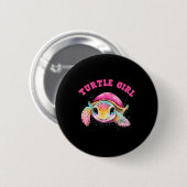 Turtle Girl Earth Day Button (Vorne & Hinten)