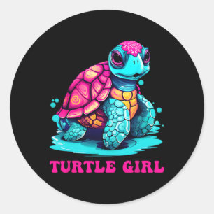Turtle Girl Earth Day Outfit für Girl Turtle Turtl Runder Aufkleber
