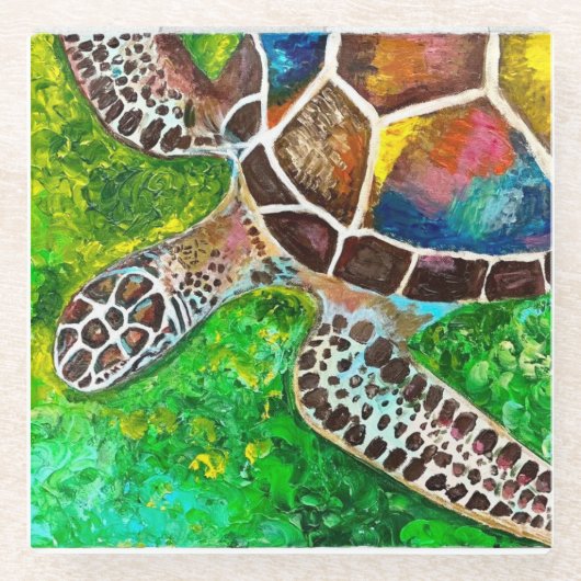 Turtle Glass Untersetzer (Vorderseite)
