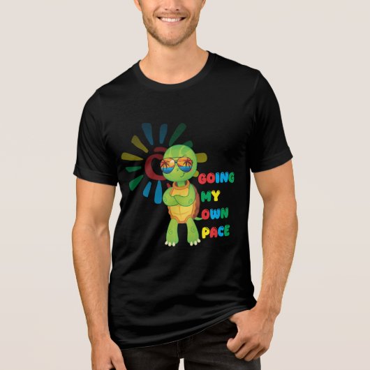 Turtle going at his own pace Tri-Blend shirt (Vorderseite)