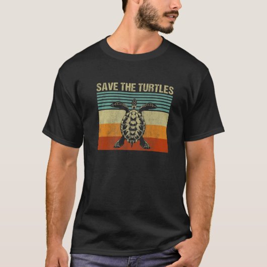 Turtle Graphic Earth Day Kostüme Männer Frauen Ret T-Shirt (Vorderseite)