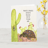Turtle Greetings Karte (Gelbe Blume)