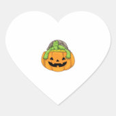 Turtle Halloween Kürbis Classic T-Shirt_1 Herz-Aufkleber (Vorderseite)