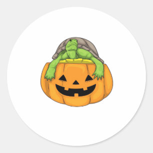 Turtle Halloween-Kürbis Classic T-Shirt_1 Runder Aufkleber