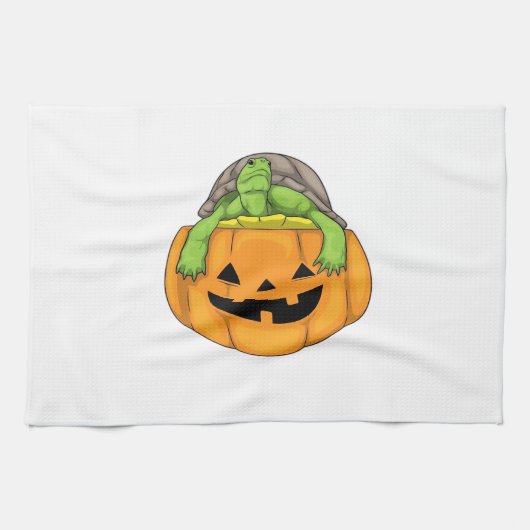 Turtle Halloween Pumpkin Classic T-Shirt_1 Geschirrtuch (Horizontal)