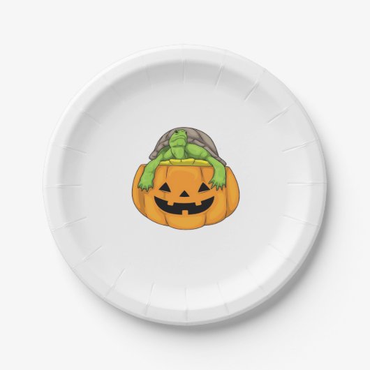 Turtle Halloween Pumpkin Classic T - Shirt_1 Pappteller (Vorderseite)