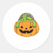 Turtle Halloween Pumpkin Classic T-Shirt_1 Runder Aufkleber (Vorderseite)