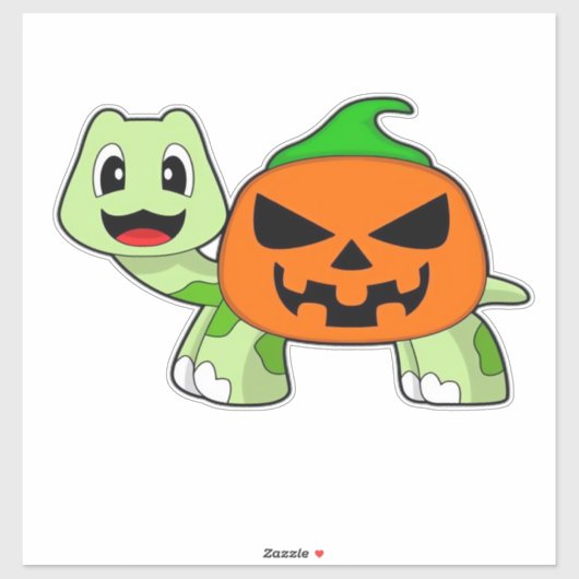 Turtle Halloween Pumpkin Classic T-Shirt Aufkleber (Blatt)