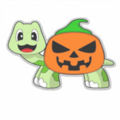 Turtle Halloween Pumpkin Classic T-Shirt Aufkleber (Vorderseite)