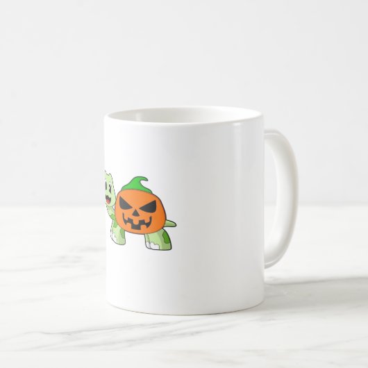 Turtle Halloween Pumpkin Classic T-Shirt Kaffeetasse (VorderseiteRechts)