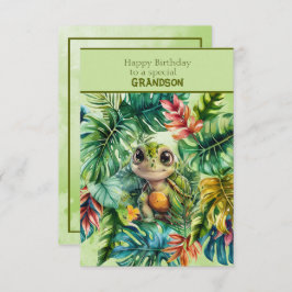 Turtle Happy Birthday To a Special Grandson Karte