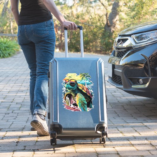 Turtle Hawaiian Sea Turtles Hawaii Beach Palm Aufkleber (Koffer Insitu)