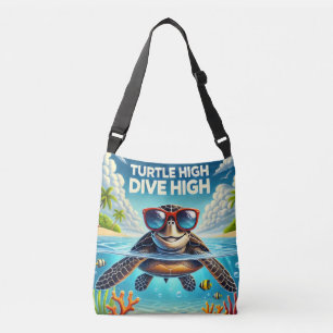 Turtle High Dive Artwork Perfekt for Turtle Lovers Tragetaschen Mit Langen Trägern