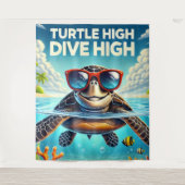 Turtle High Dive Artwork Perfekt for Turtle Lovers Wandteppich (Vorderseite)