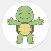Turtle hug runder aufkleber (Vorderseite)