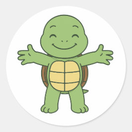 Turtle hug runder aufkleber