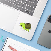 Turtle im Bowling mit Bowlingball Aufkleber (Laptop mit iPhone)