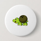 Turtle im Bowling mit Bowlingball Button (Vorderseite)