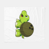 Turtle im Bowling mit Bowlingball Fleecedecke (Vorderseite (Horizontal))