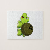 Turtle im Bowling mit Bowlingball Puzzle (Horizontal)