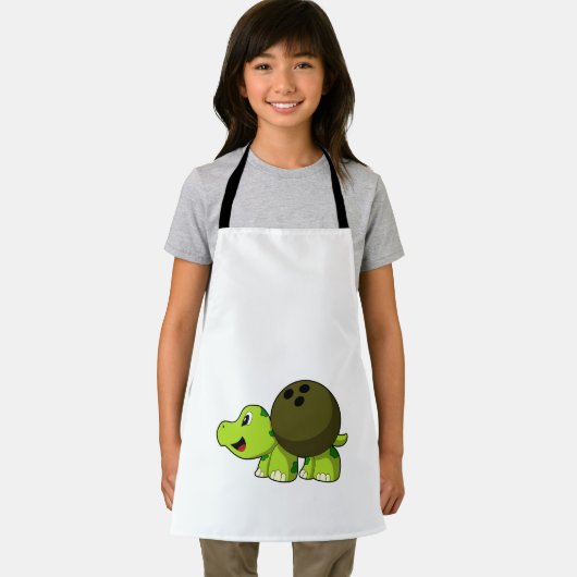 Turtle im Bowling mit Bowlingball Schürze (Insitu)