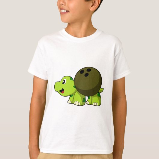 Turtle im Bowling mit Bowlingball T-Shirt (Vorderseite)