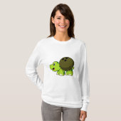 Turtle im Bowling mit Bowlingball T-Shirt (Vorne ganz)
