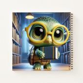 Turtle in Glasses in Library, by Natasha Us   Notizblock (Rückseite)