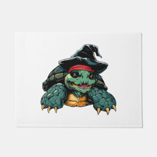 Turtle in Hexenhut Halloween Spooky Fun Fußmatte
