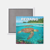 Turtle in Redang Malaysia Magnet (Vorderseite/Rückseite)