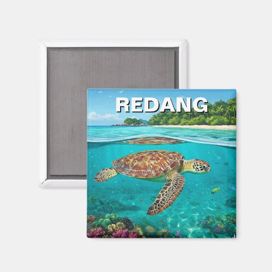 Turtle in Redang Malaysia Magnet (Vorderseite/Rückseite)