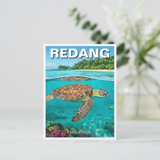 Turtle in Redang Malaysia Postkarte (Stehend Vorderseite)