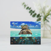 Turtle Island Fantasy Secluort Postkarte (Stehend Vorderseite)
