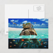 Turtle Island Fantasy Secluort Postkarte (Vorne/Hinten)